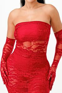 Sexy dress with lace tights
